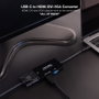 Nanocable Conversor USB-C a HDMI, DVI y VGA, Negro